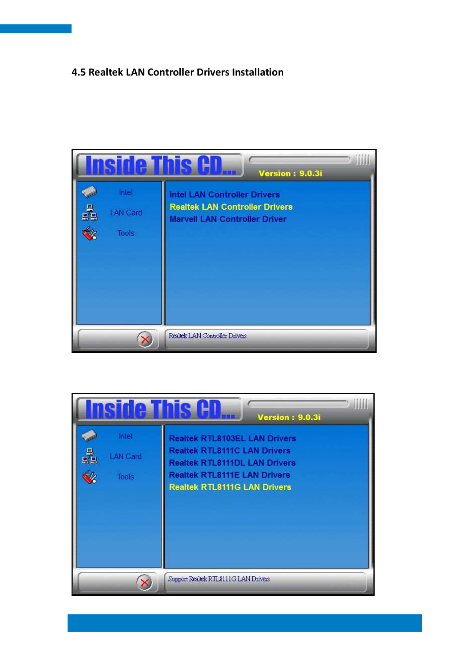 5 realtek lan controller drivers installation | IBASE SI-83 User Manual | Page 63 / 78