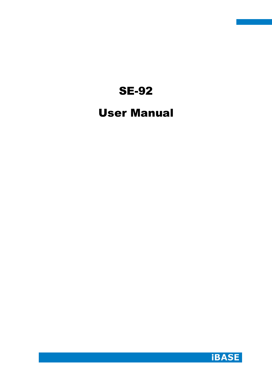 IBASE SE-92 User Manual | 63 pages