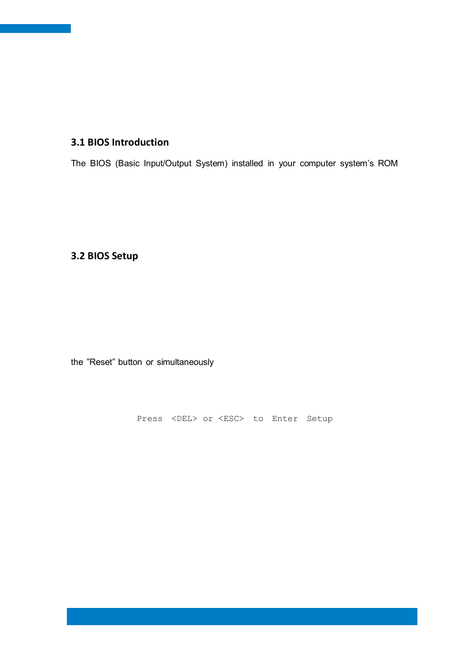 Chapter 3 bios setup, 1 bios introduction, 2 bios setup | IBASE SE-92 User Manual | Page 23 / 63