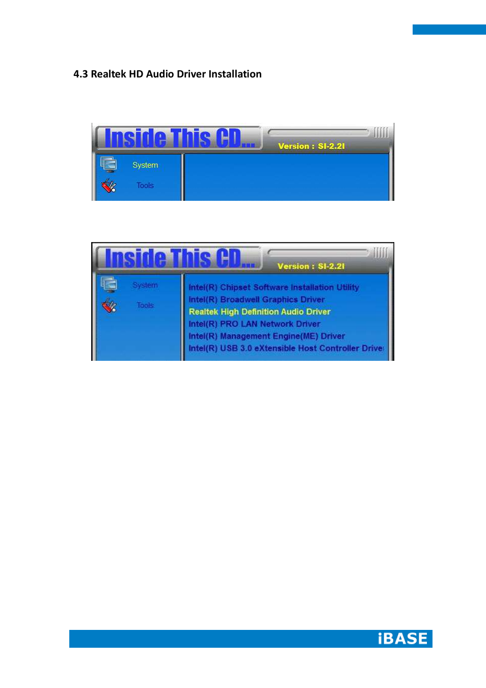 3 realtek hd audio driver installation | IBASE SE-92 User Manual | Page 48 / 63