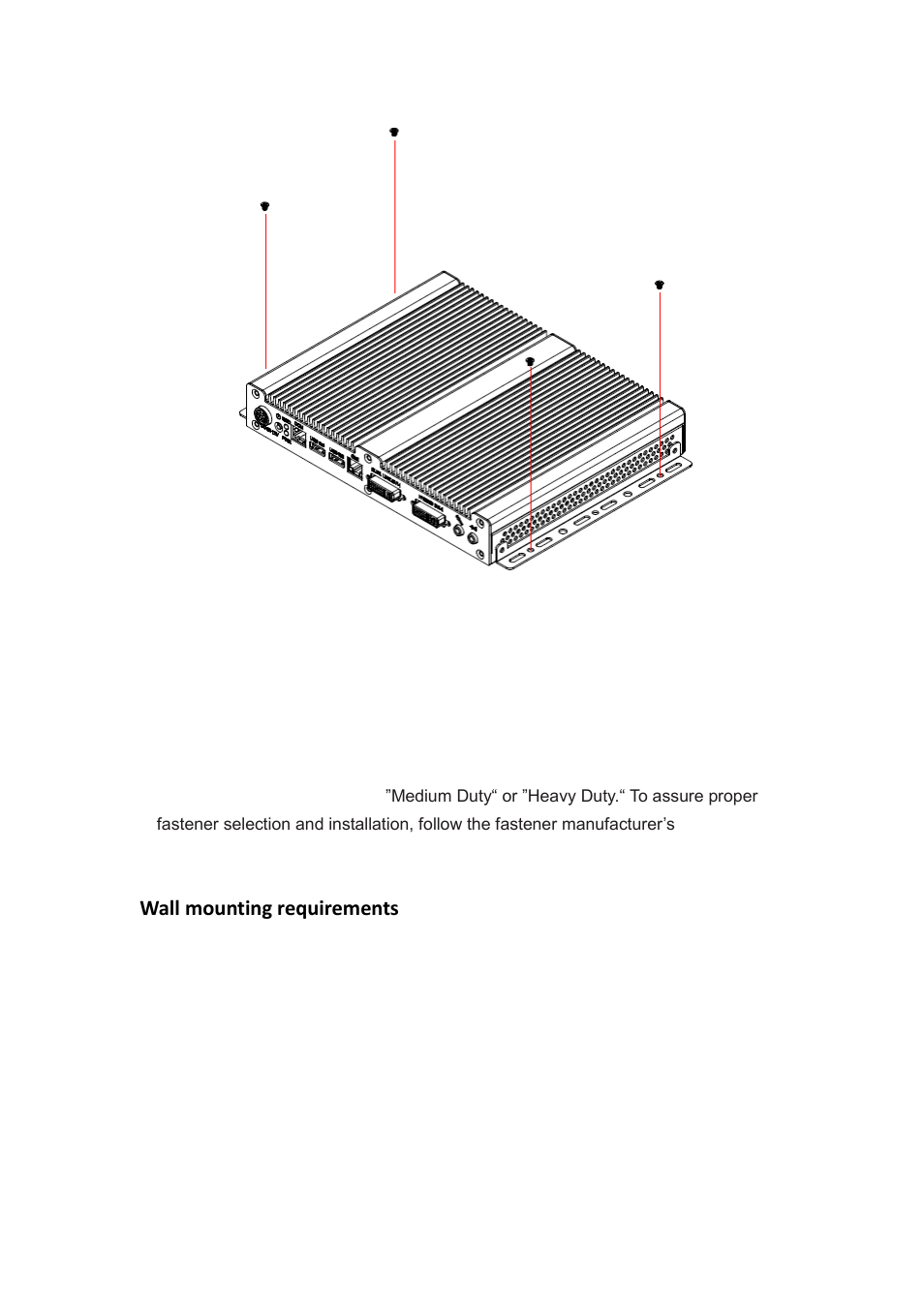 Wall mounting requirements | IBASE SI-38N User Manual | Page 10 / 53