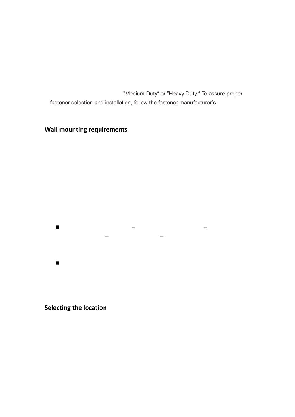 Wall mounting requirements, Selecting the location | IBASE SI-58 User Manual | Page 13 / 73