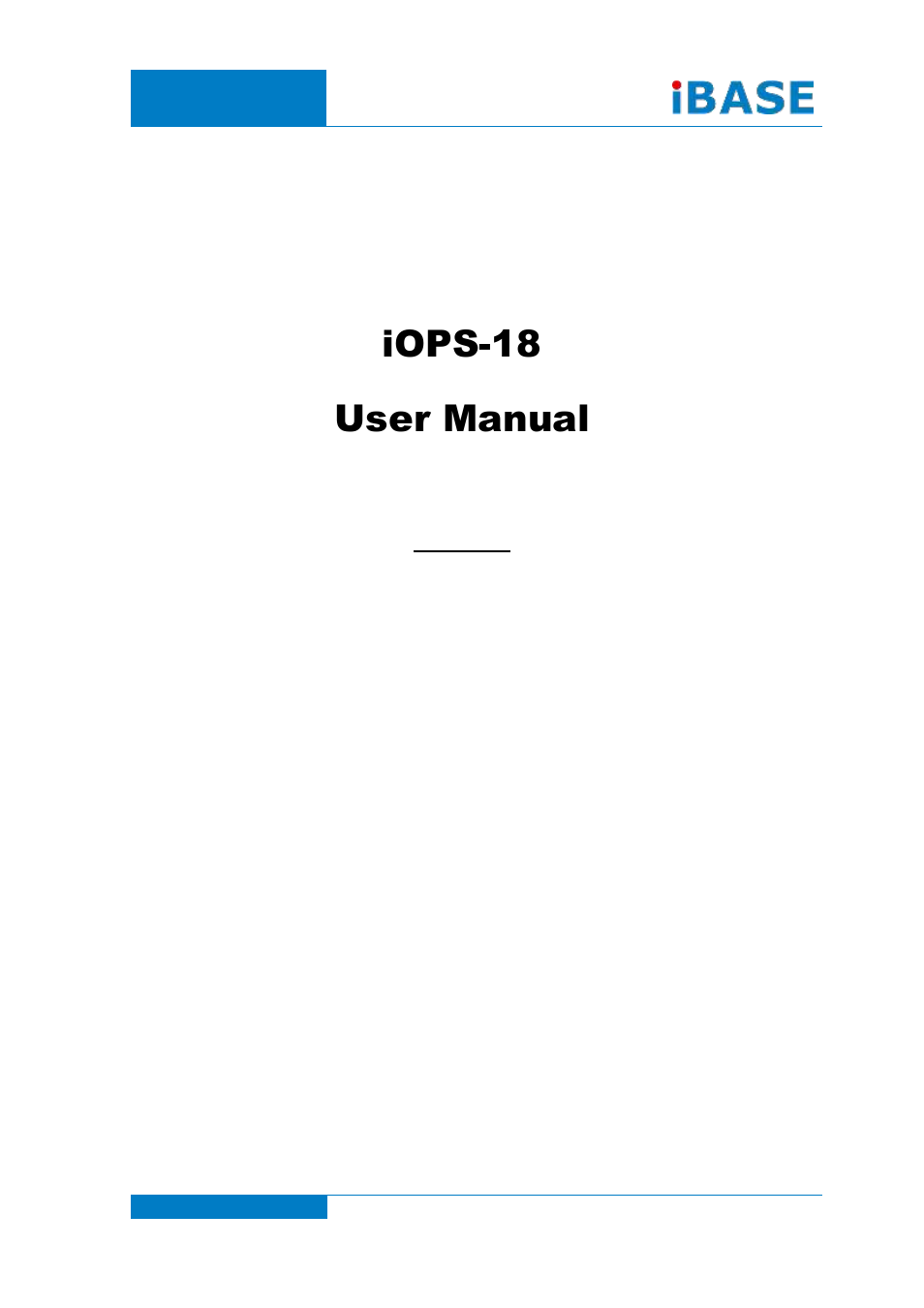 IBASE IOPS-18 User Manual | 46 pages