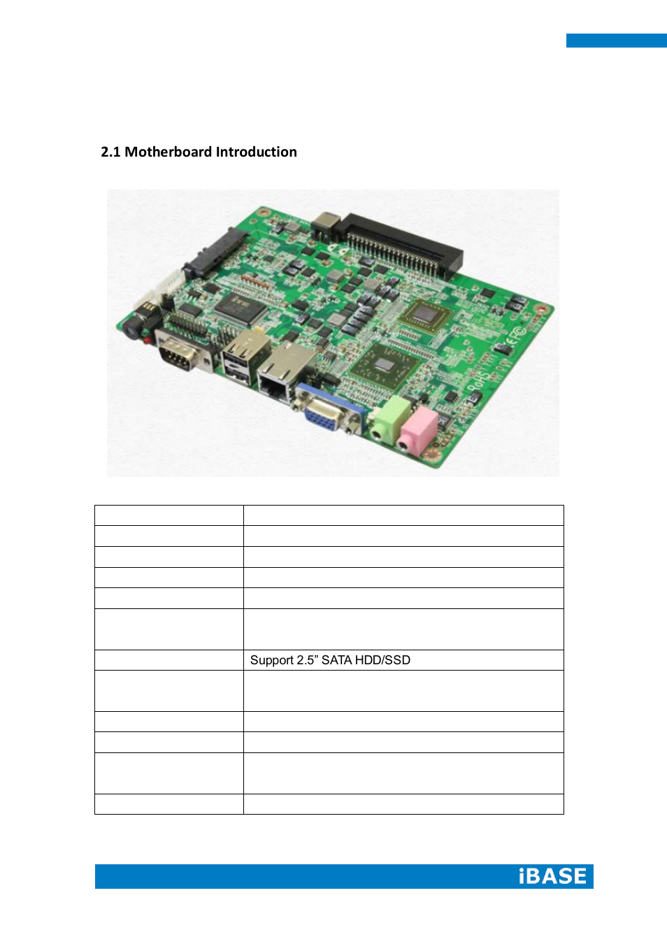 Chapter 2 motherboard introduction, 1 motherboard introduction | IBASE IOPS-18 User Manual | Page 18 / 46