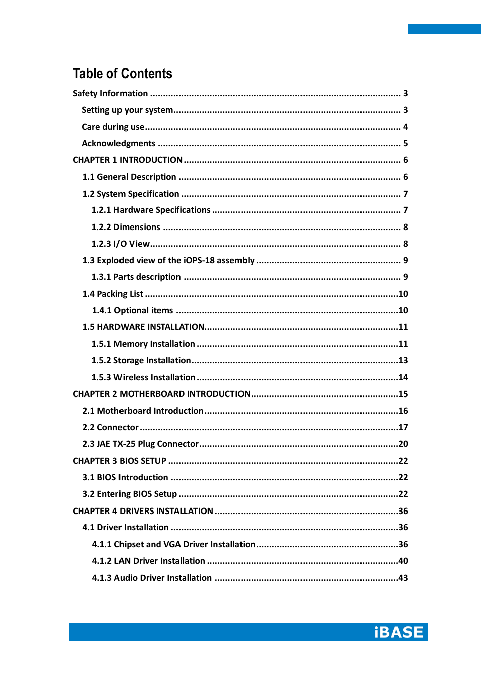 IBASE IOPS-18 User Manual | Page 4 / 46