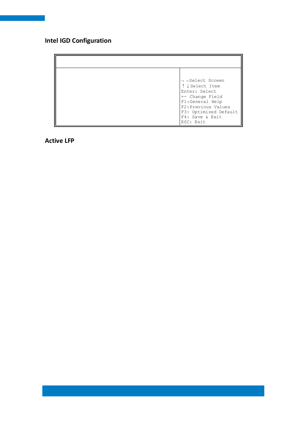 Intel igd configuration, Active lfp | IBASE ASTUT-XX1-PC1S User Manual | Page 57 / 74