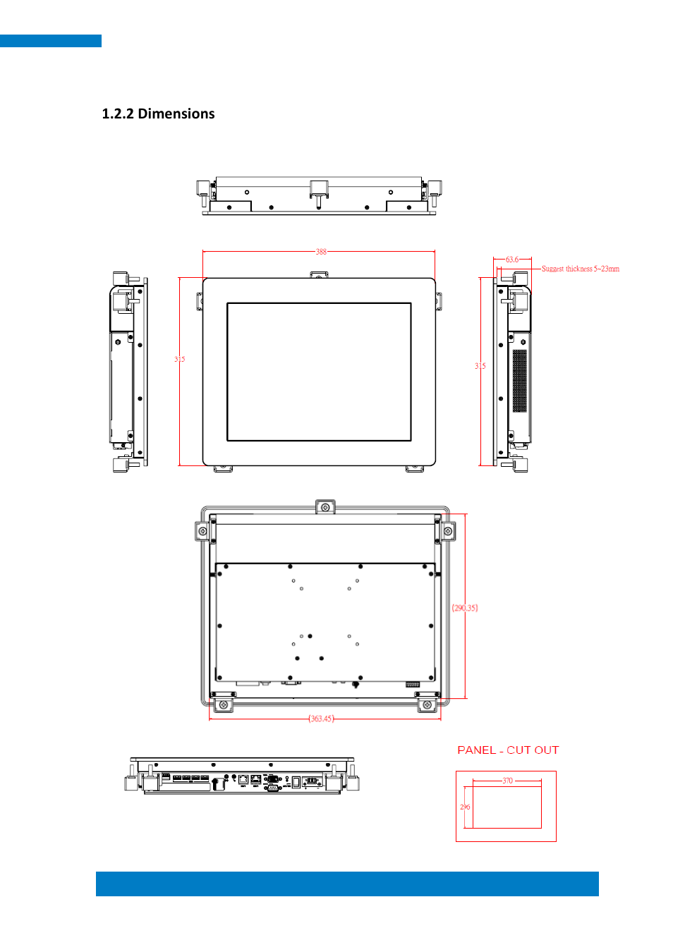 2 dimensions | IBASE IPPC15B7-RE User Manual | Page 11 / 55