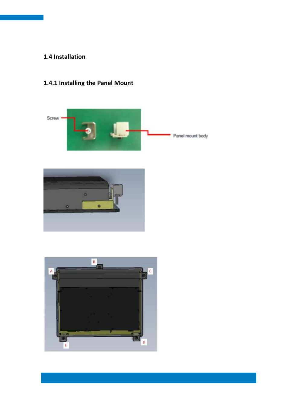 4 installation 1.4.1 installing the panel mount | IBASE IPPC15B7-RE User Manual | Page 13 / 55