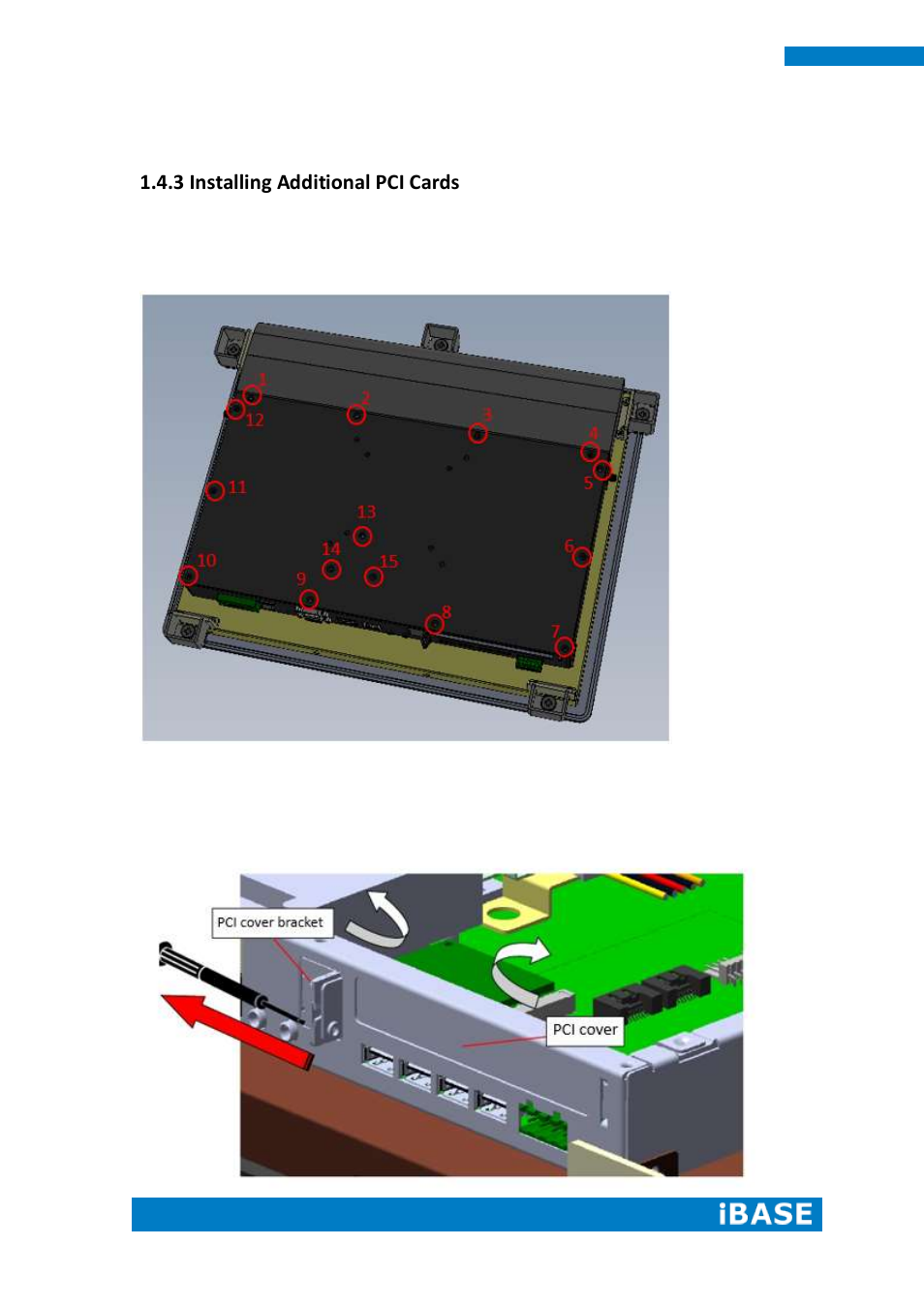 3 installing additional pci cards | IBASE IPPC15B7-RE User Manual | Page 16 / 55