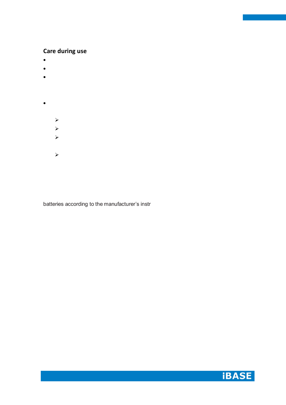 Care during use | IBASE MRS-801-RE User Manual | Page 6 / 94