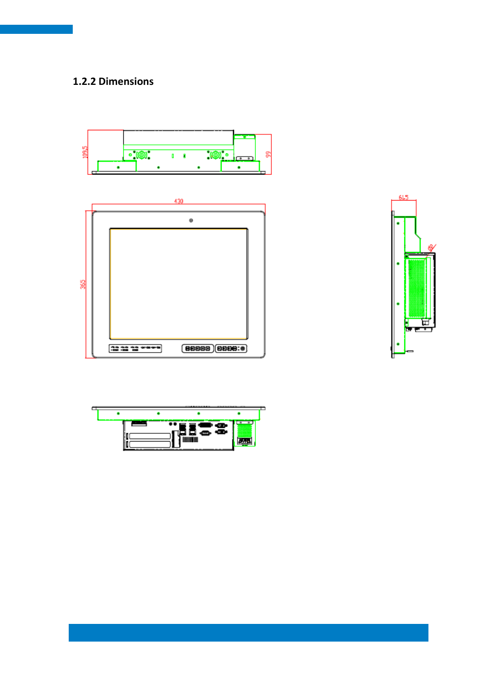 2 dimensions | IBASE IPPCXXA9-RE User Manual | Page 11 / 76