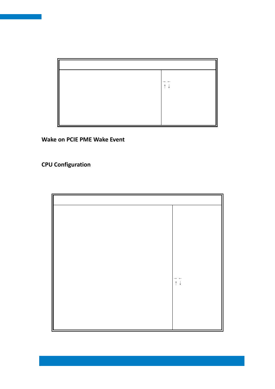 Wake up event settings, Wake on pcie pme wake event, Cpu configuration | IBASE IPPCXXA9-RE User Manual | Page 39 / 76