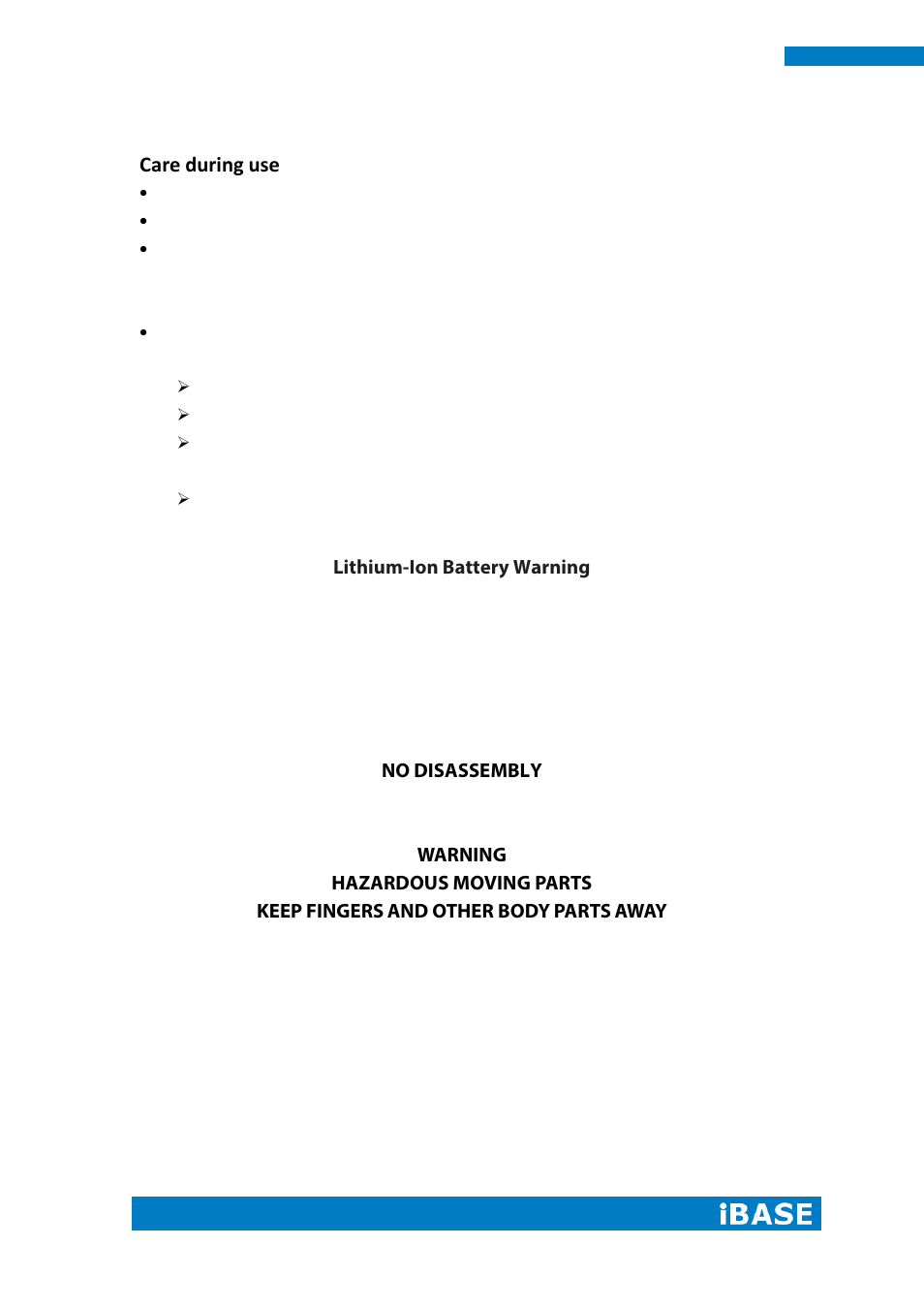 Care during use, Acknowledgments | IBASE IPPCXXA9-RE User Manual | Page 6 / 76
