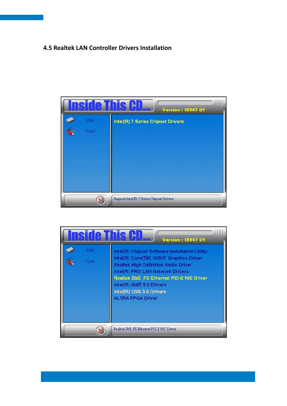 5 realtek lan controller drivers installation | IBASE IPPCXXA9-RE User Manual | Page 69 / 76