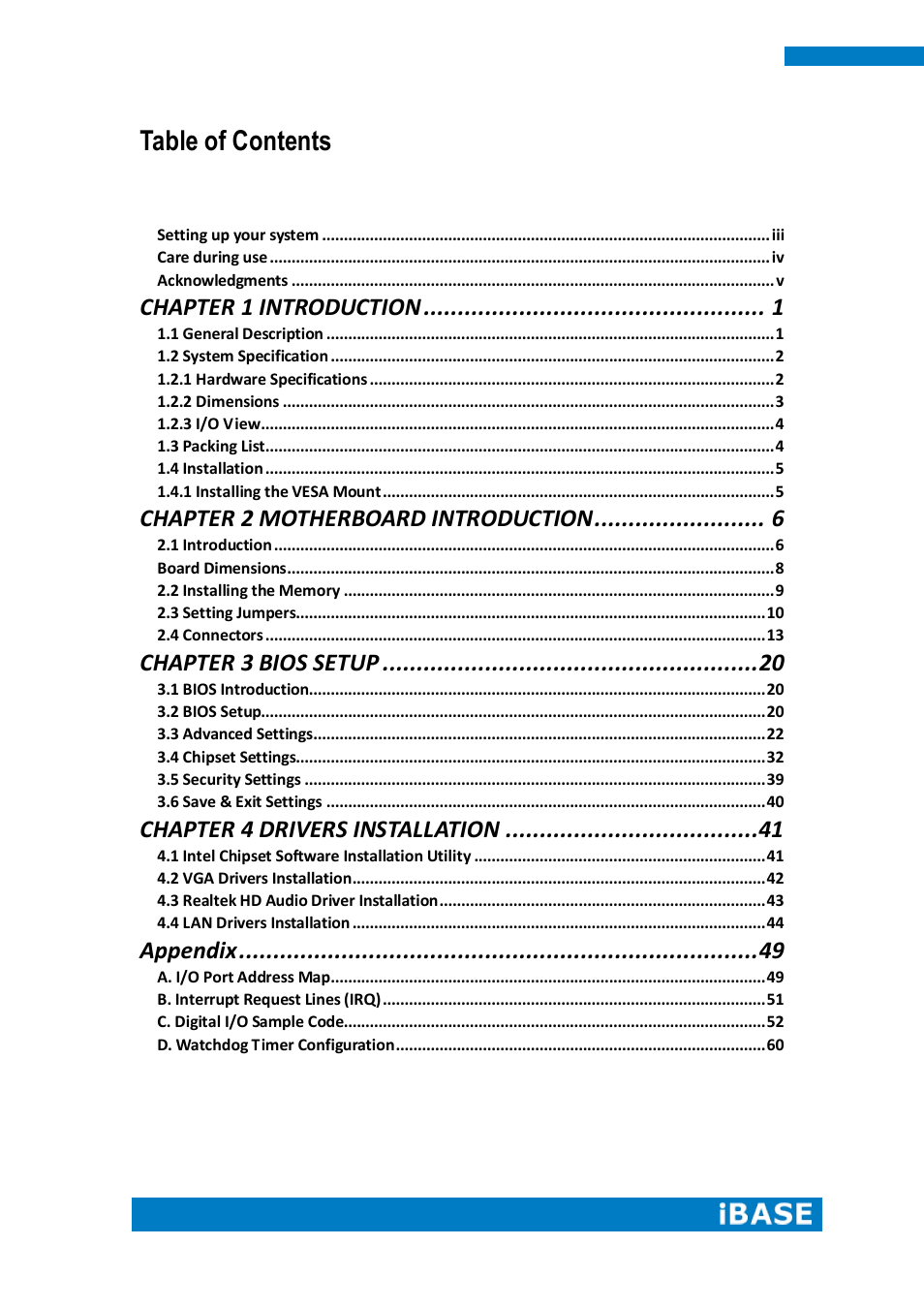 IBASE IPPC1501-RE User Manual | Page 4 / 70