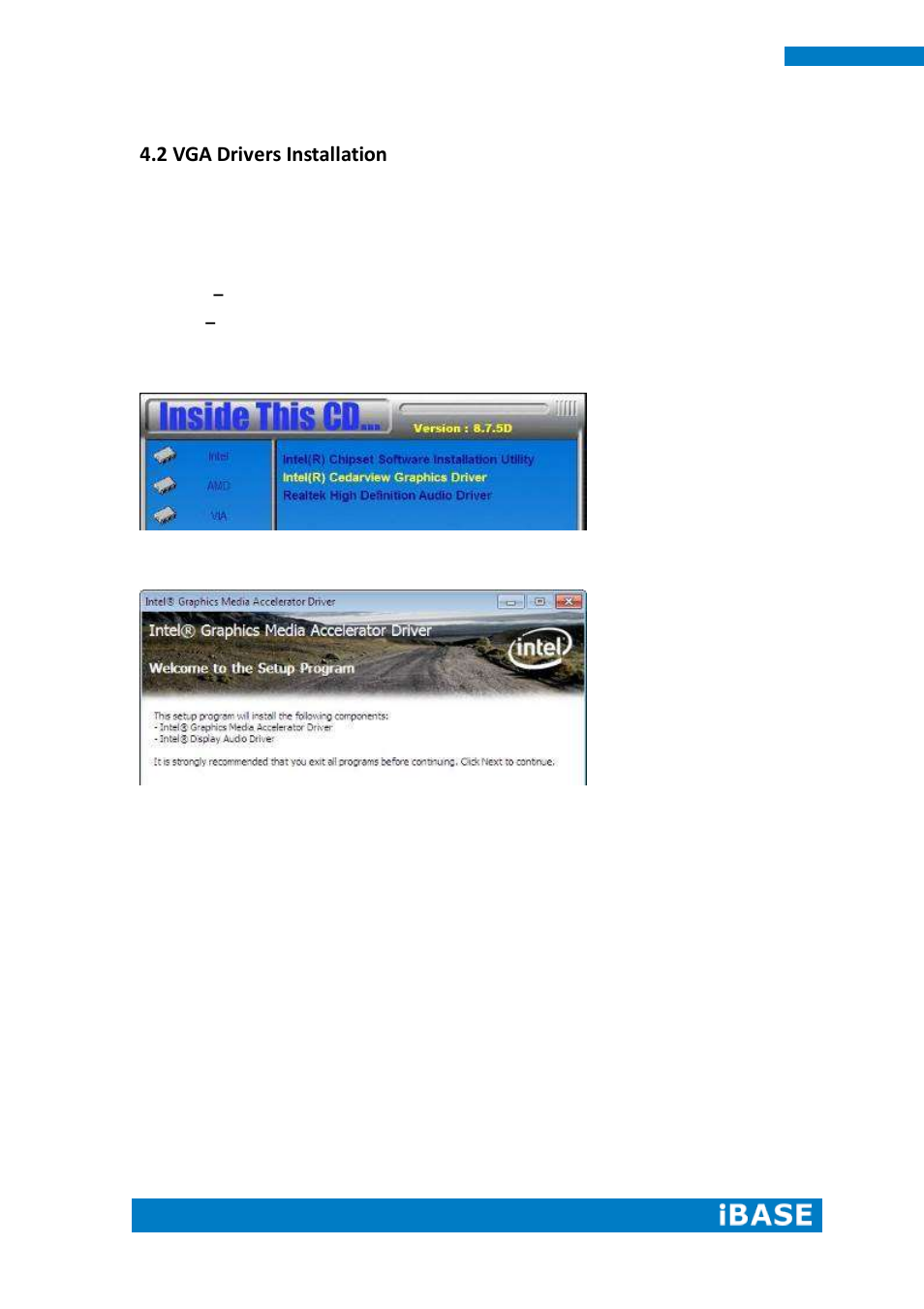 2 vga drivers installation | IBASE IPPC1501-RE User Manual | Page 50 / 70
