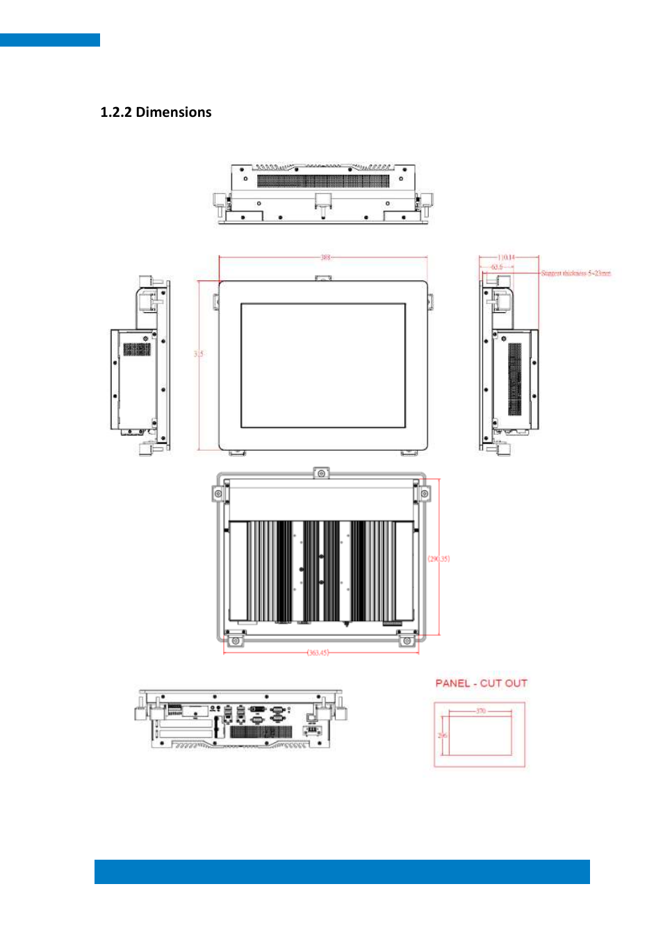 2 dimensions | IBASE IPPCXXB9-RE User Manual | Page 11 / 77