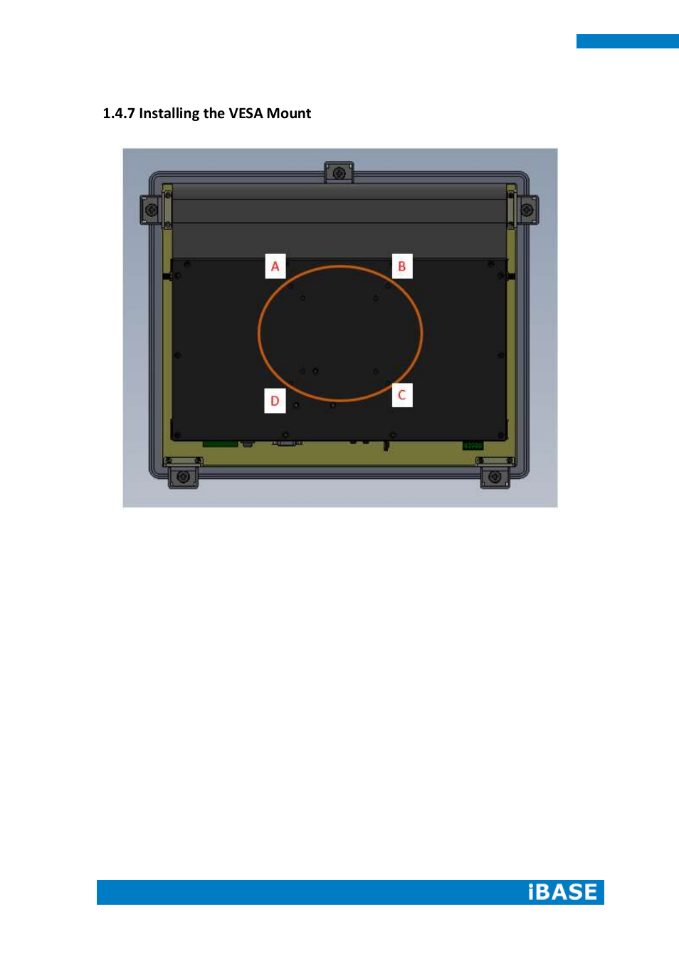 7 installing the vesa mount | IBASE IPPCXXB9-RE User Manual | Page 22 / 77