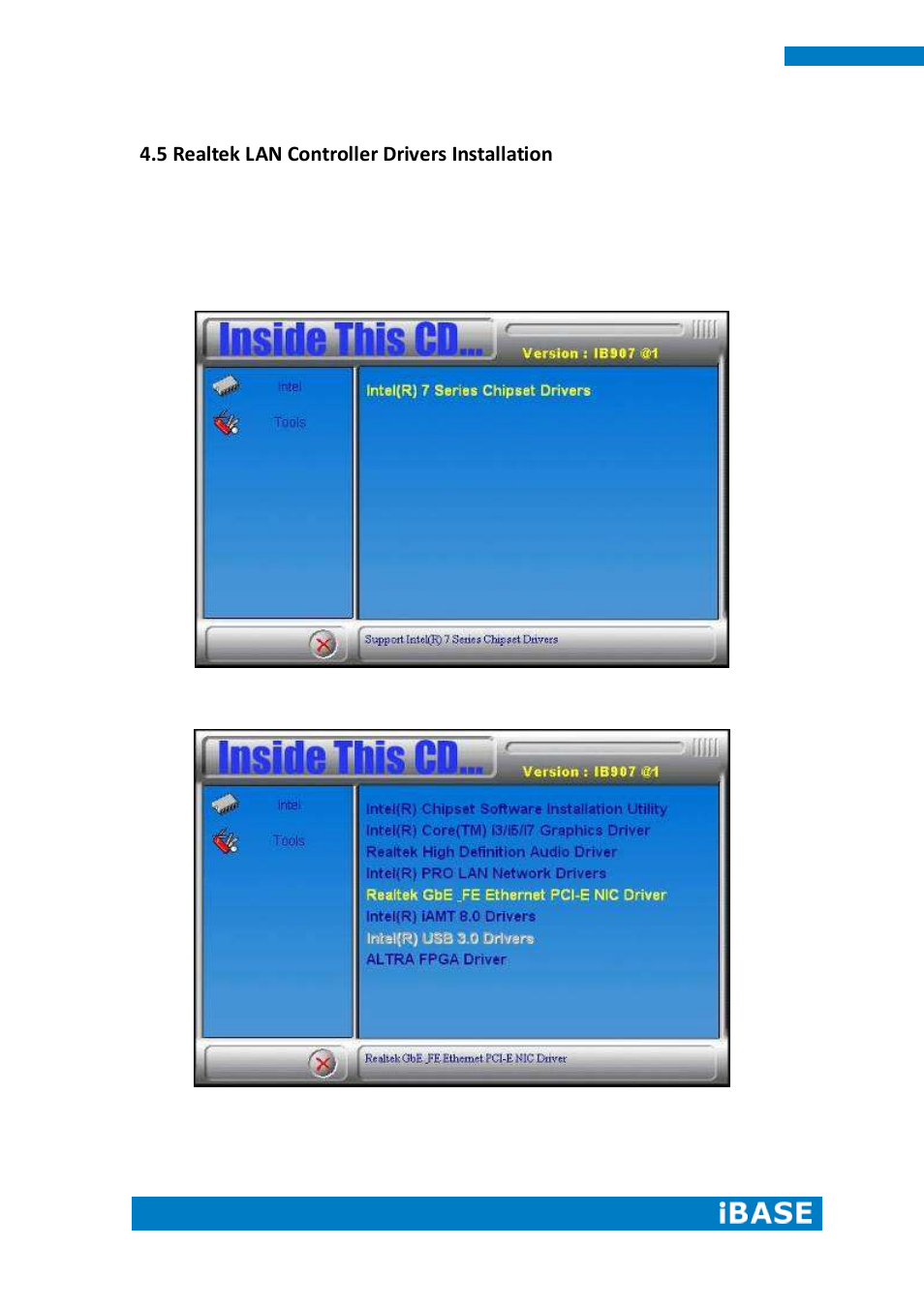 5 realtek lan controller drivers installation | IBASE IPPCXXB9-RE User Manual | Page 70 / 77