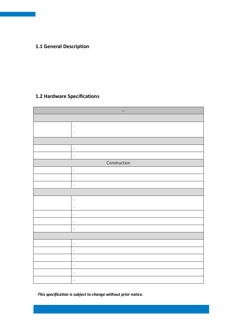1 general description, 2 hardware specifications | IBASE SSPA-24 User Manual | Page 5 / 7