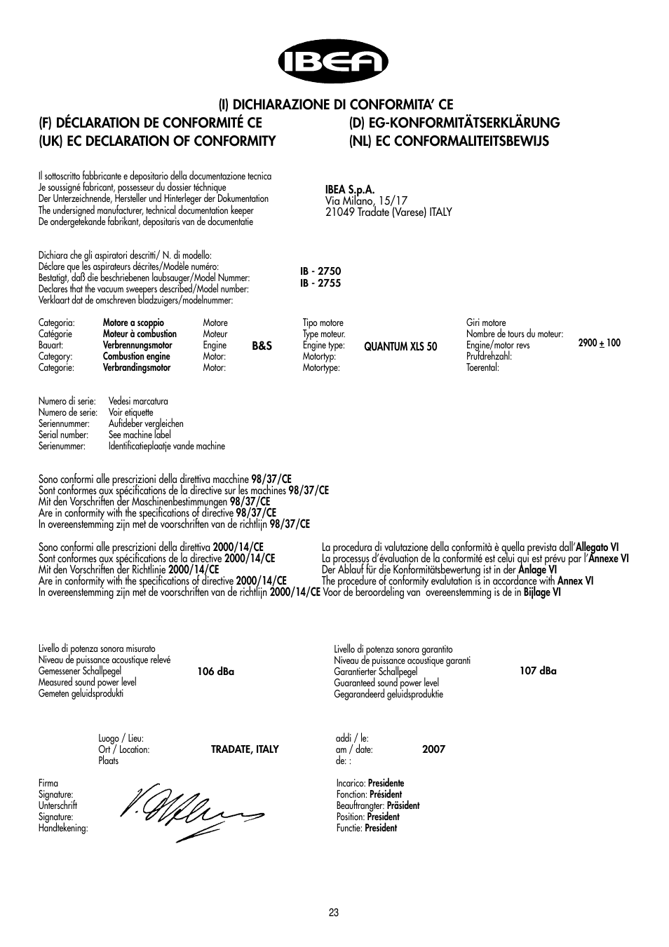 IBEA IB-2750 User Manual | Page 23 / 24