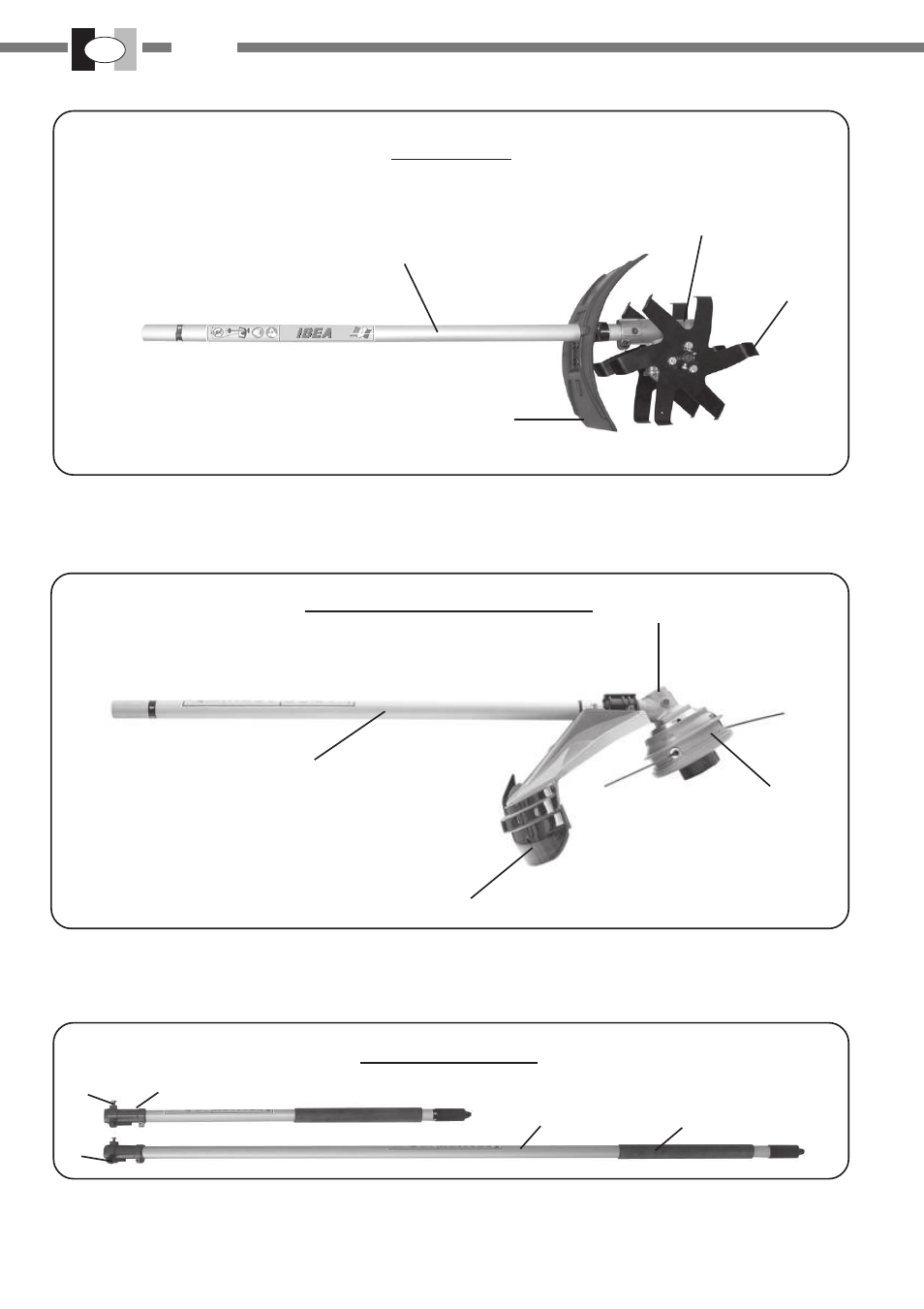Debroussailleuse, Extensions bineuse | IBEA Attrezzi User Manual | Page 20 / 92