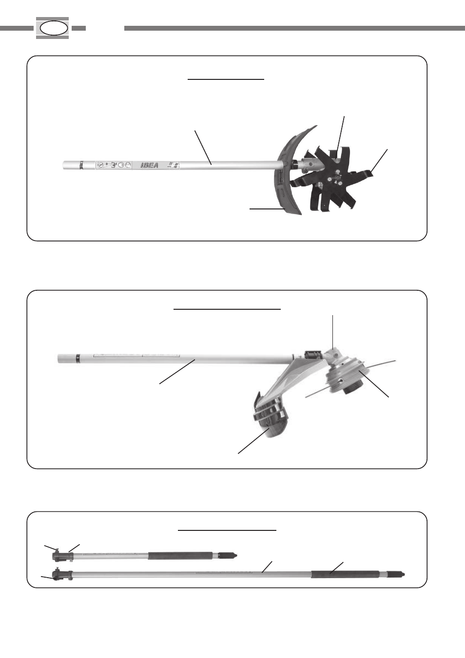 Desbrozador, Extensiones bazadilla | IBEA Attrezzi User Manual | Page 56 / 92