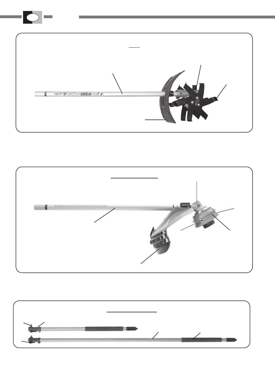 Roçadora, Extensões pá | IBEA Attrezzi User Manual | Page 68 / 92