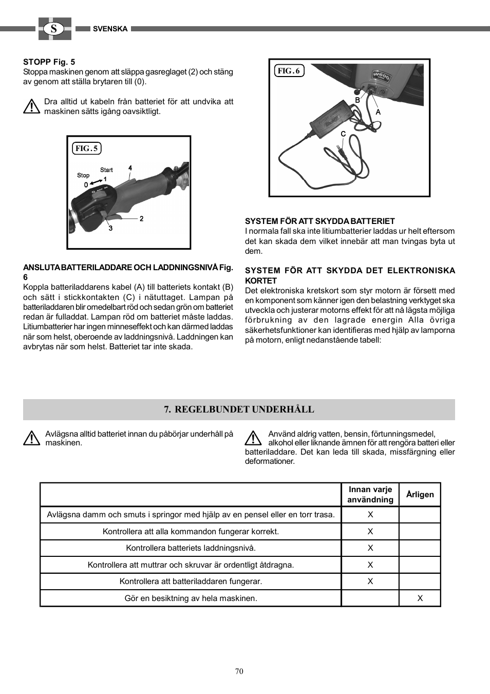 Regelbundet underhåll | IBEA HY-704 User Manual | Page 70 / 76