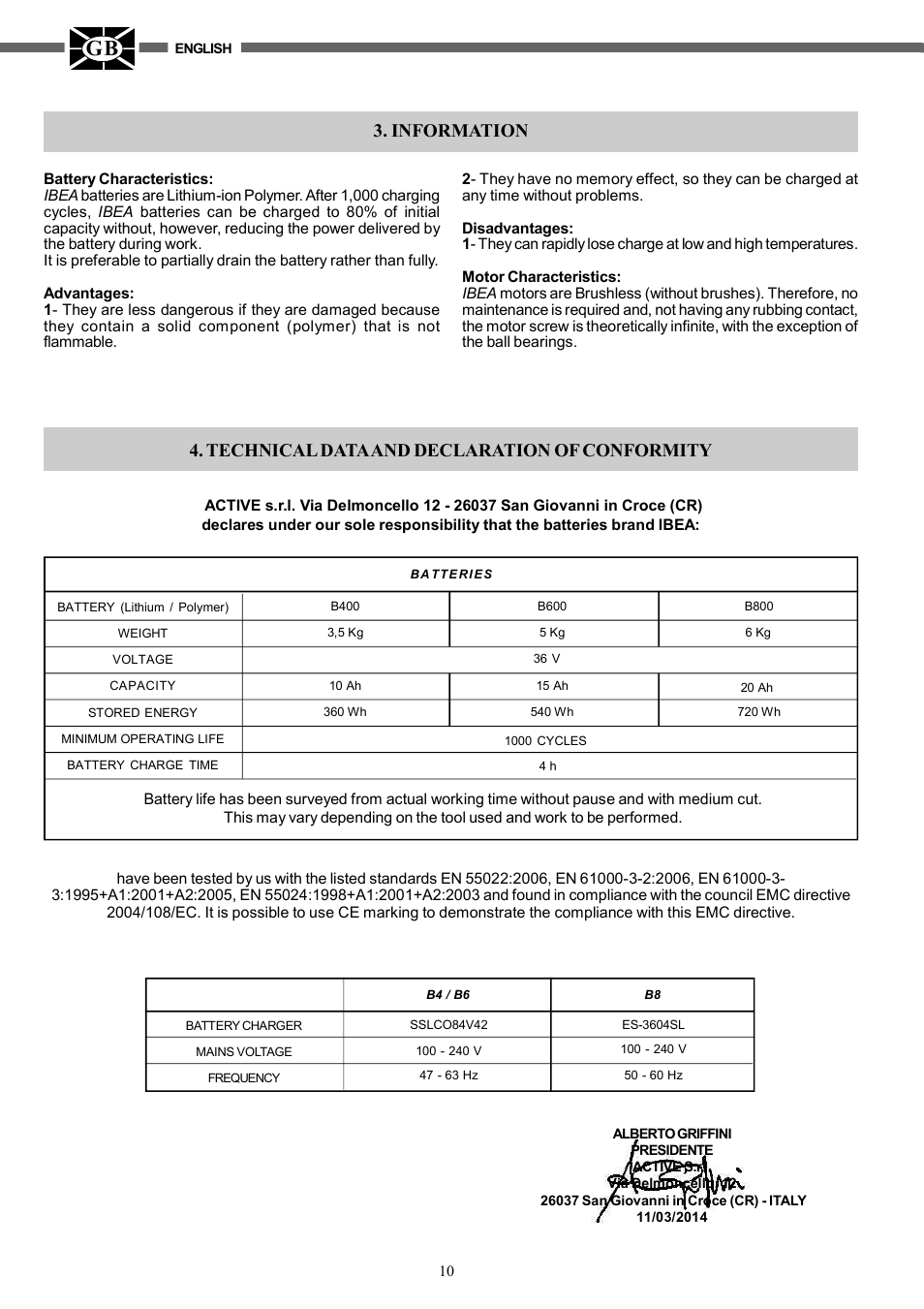 IBEA B4-10Ah User Manual | Page 10 / 40