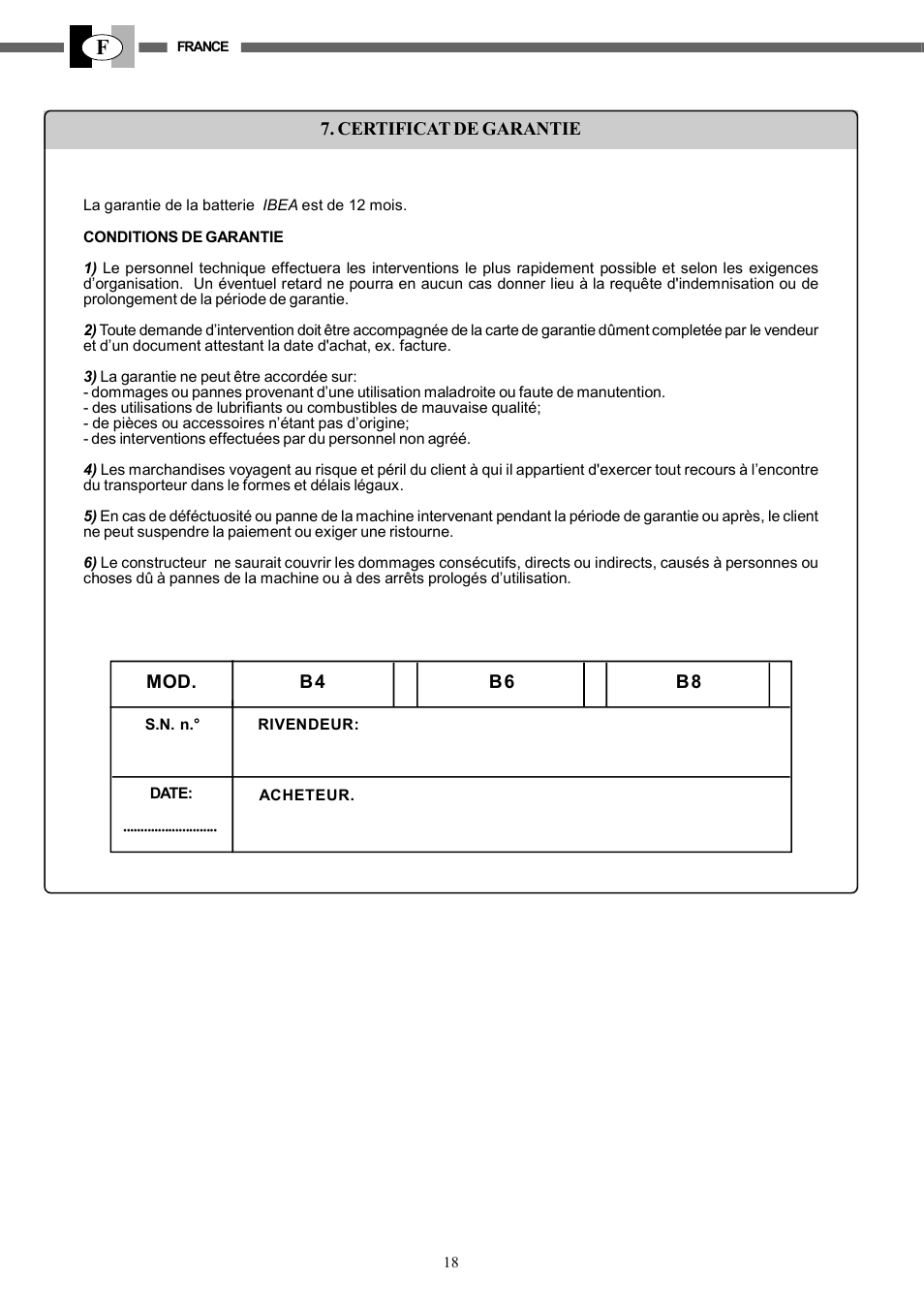 IBEA B4-10Ah User Manual | Page 18 / 40