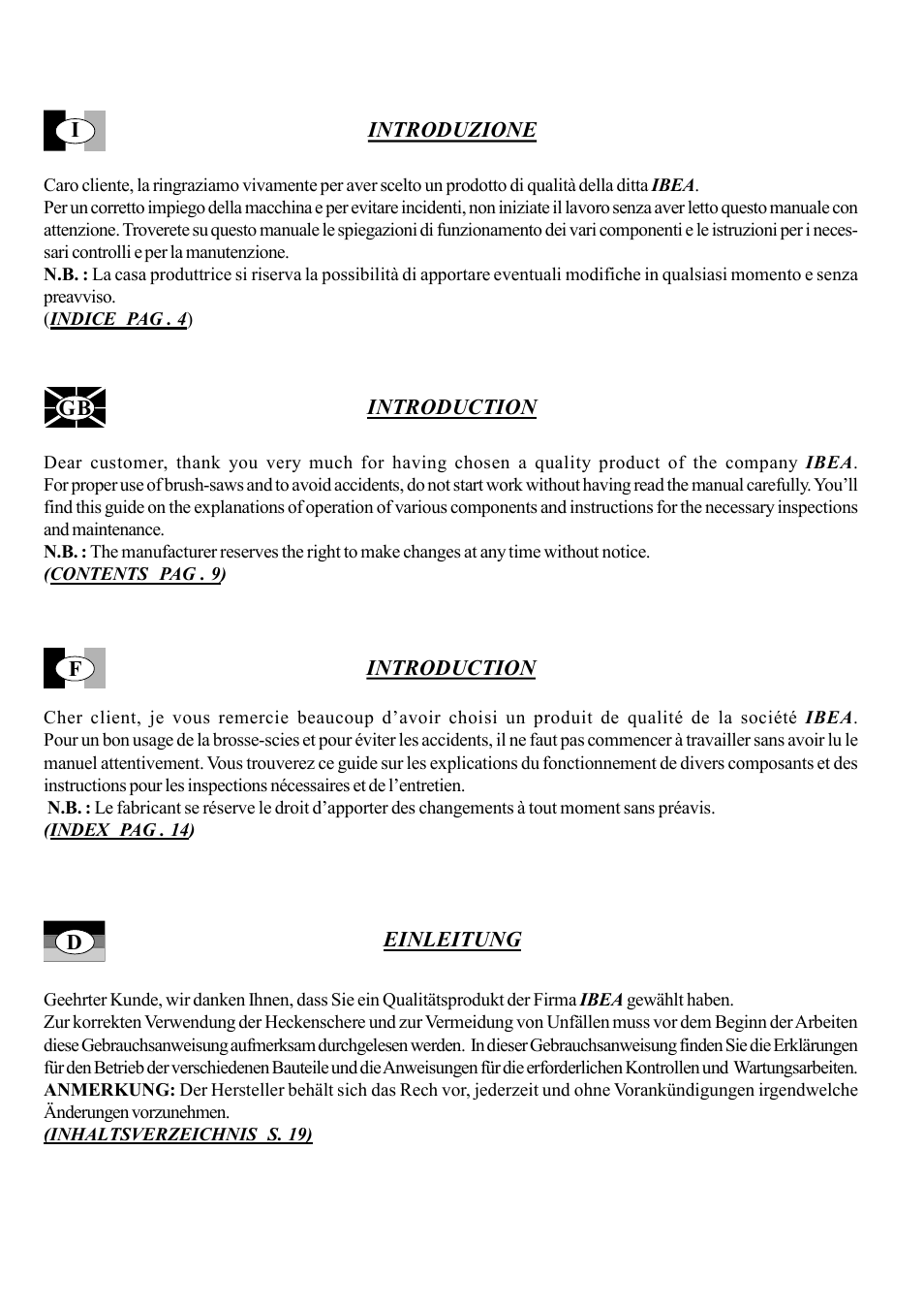 IBEA B4-10Ah User Manual | Page 2 / 40