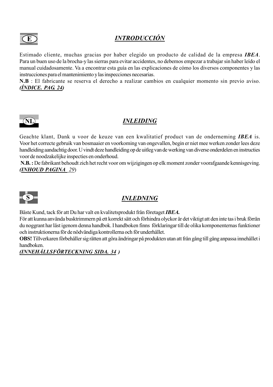 IBEA B4-10Ah User Manual | Page 3 / 40