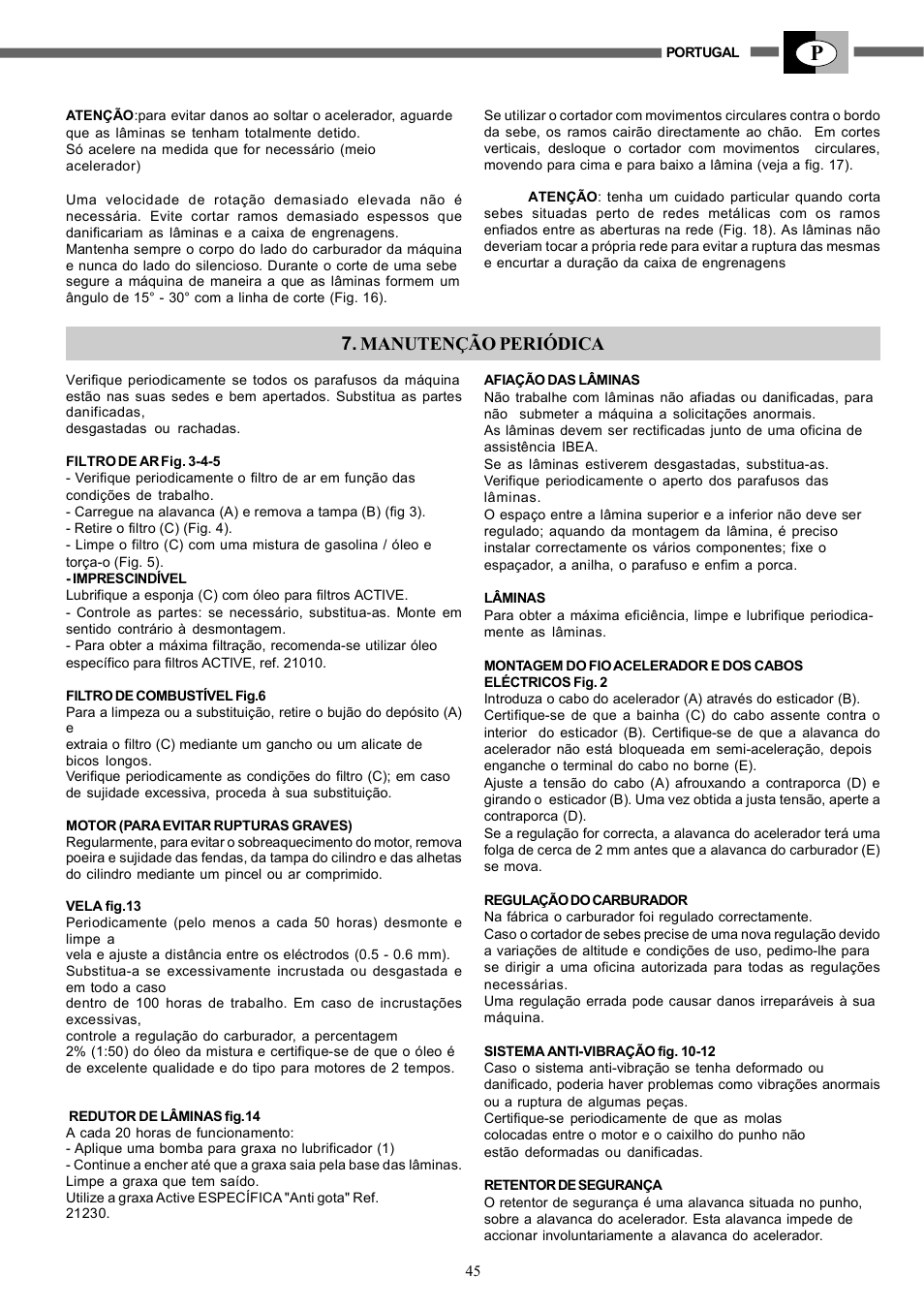 Manutenção periódica | IBEA TS2360 Series User Manual | Page 45 / 48
