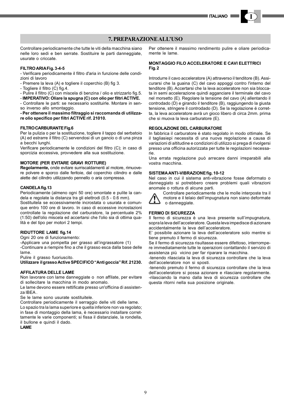 Preparazione all’uso | IBEA TS2360 Series User Manual | Page 9 / 48