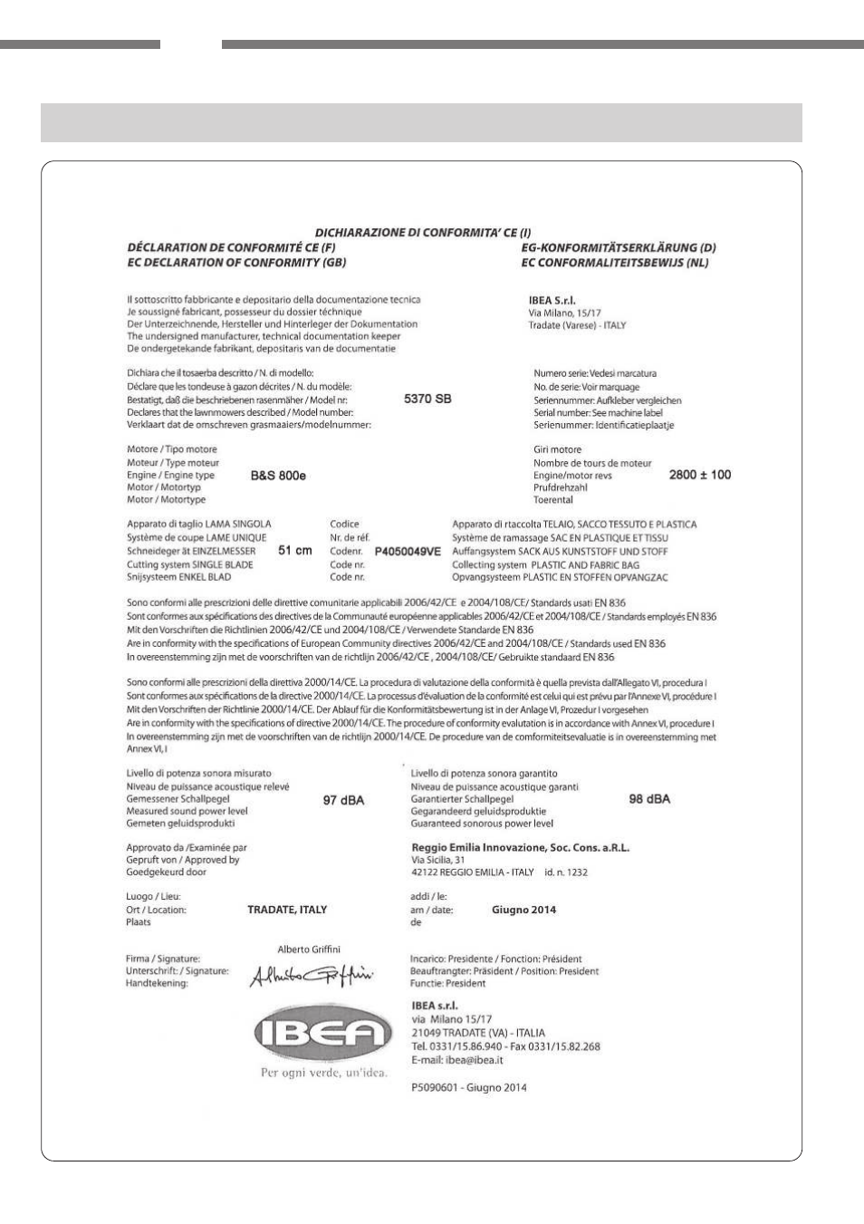 IBEA Mulching Series User Manual | Page 36 / 62