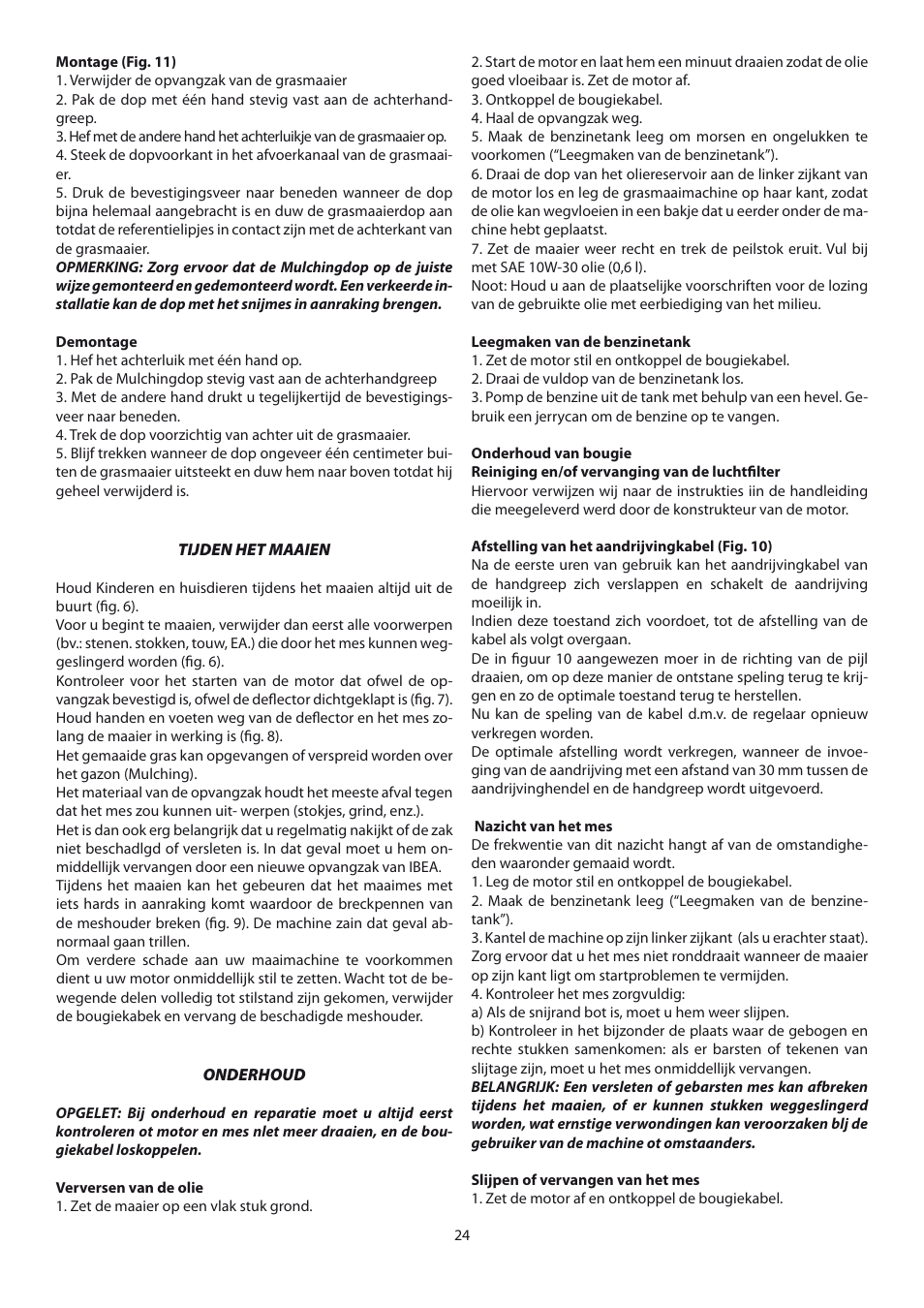 IBEA 500 Series User Manual | Page 24 / 32
