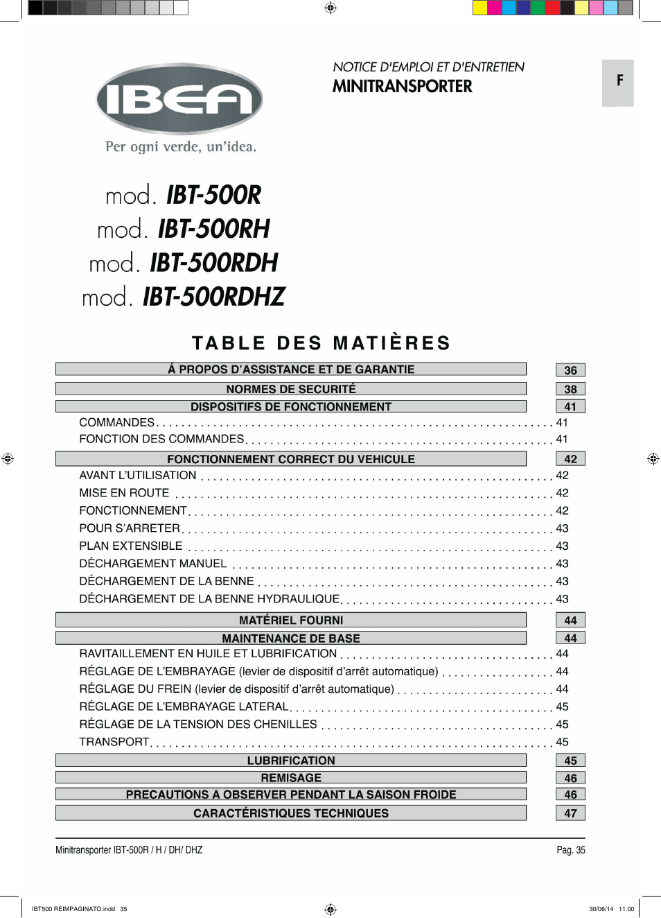 IBEA IBT-500 Series User Manual | Page 35 / 64