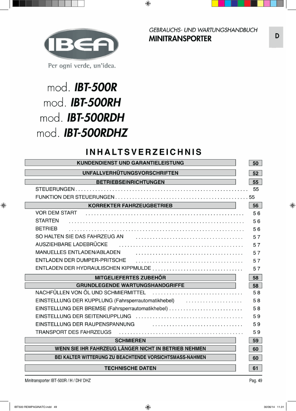 IBEA IBT-500 Series User Manual | Page 49 / 64