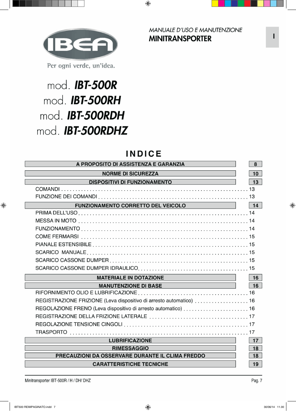 IBEA IBT-500 Series User Manual | Page 7 / 64