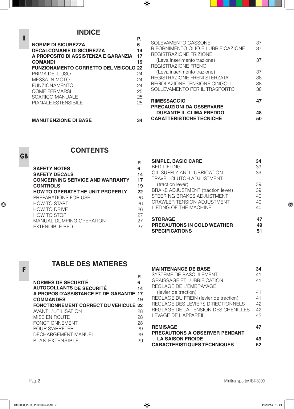 IBEA IBT-3000 Series User Manual | Page 2 / 56