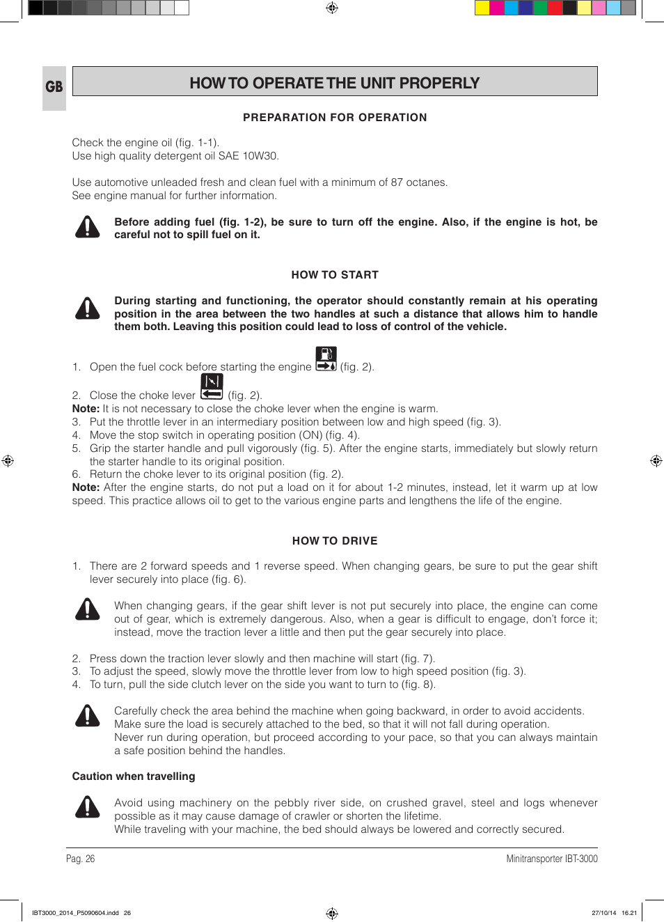 How to operate the unit properly | IBEA IBT-3000 Series User Manual | Page 26 / 56