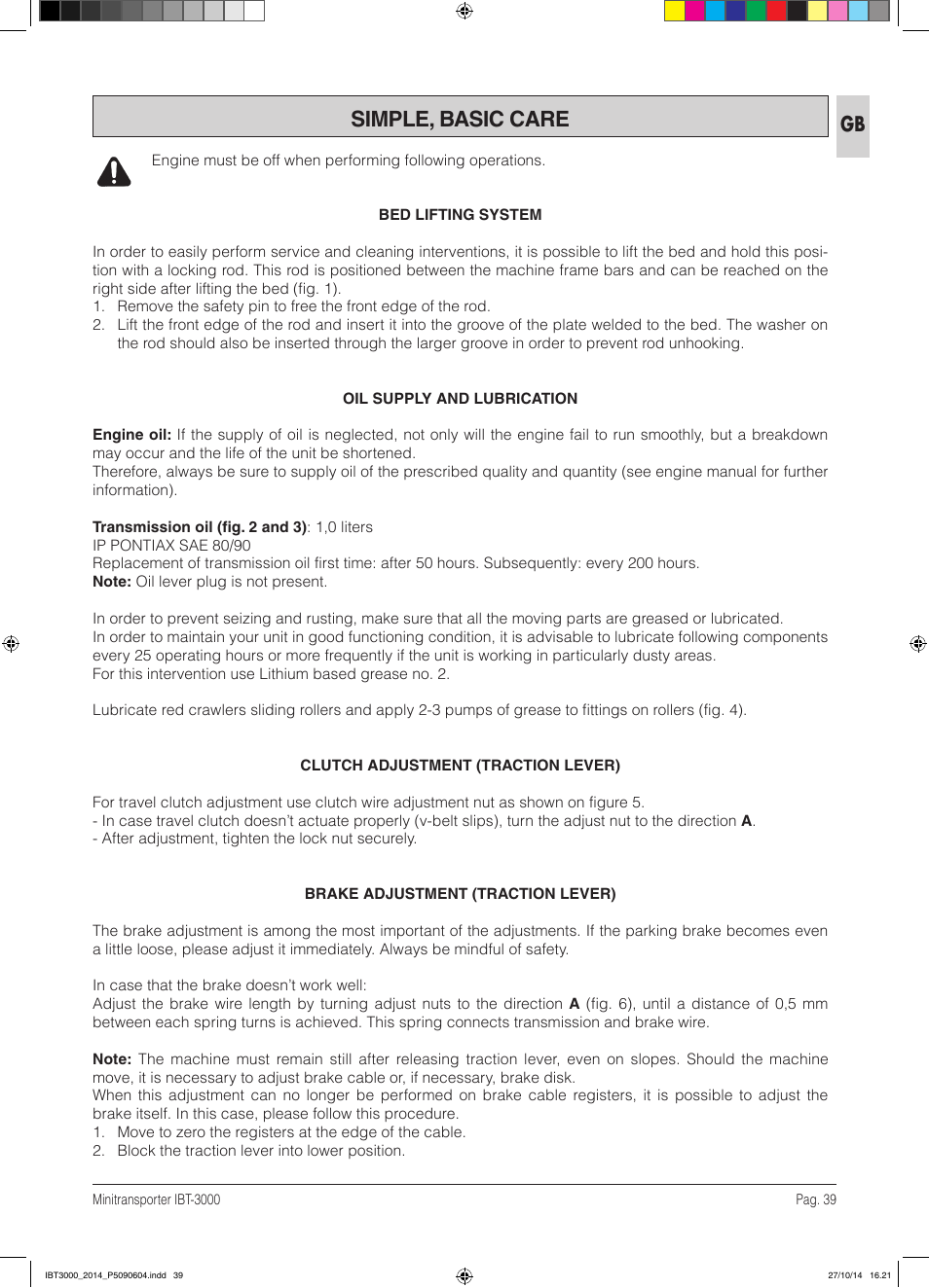 Simple, basic care | IBEA IBT-3000 Series User Manual | Page 39 / 56