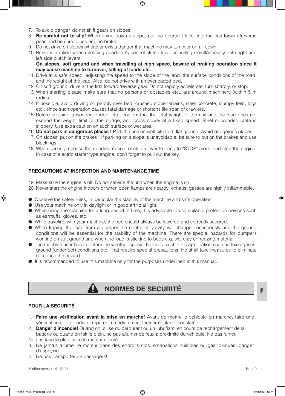 Normes de securité | IBEA IBT-3000 Series User Manual | Page 9 / 56