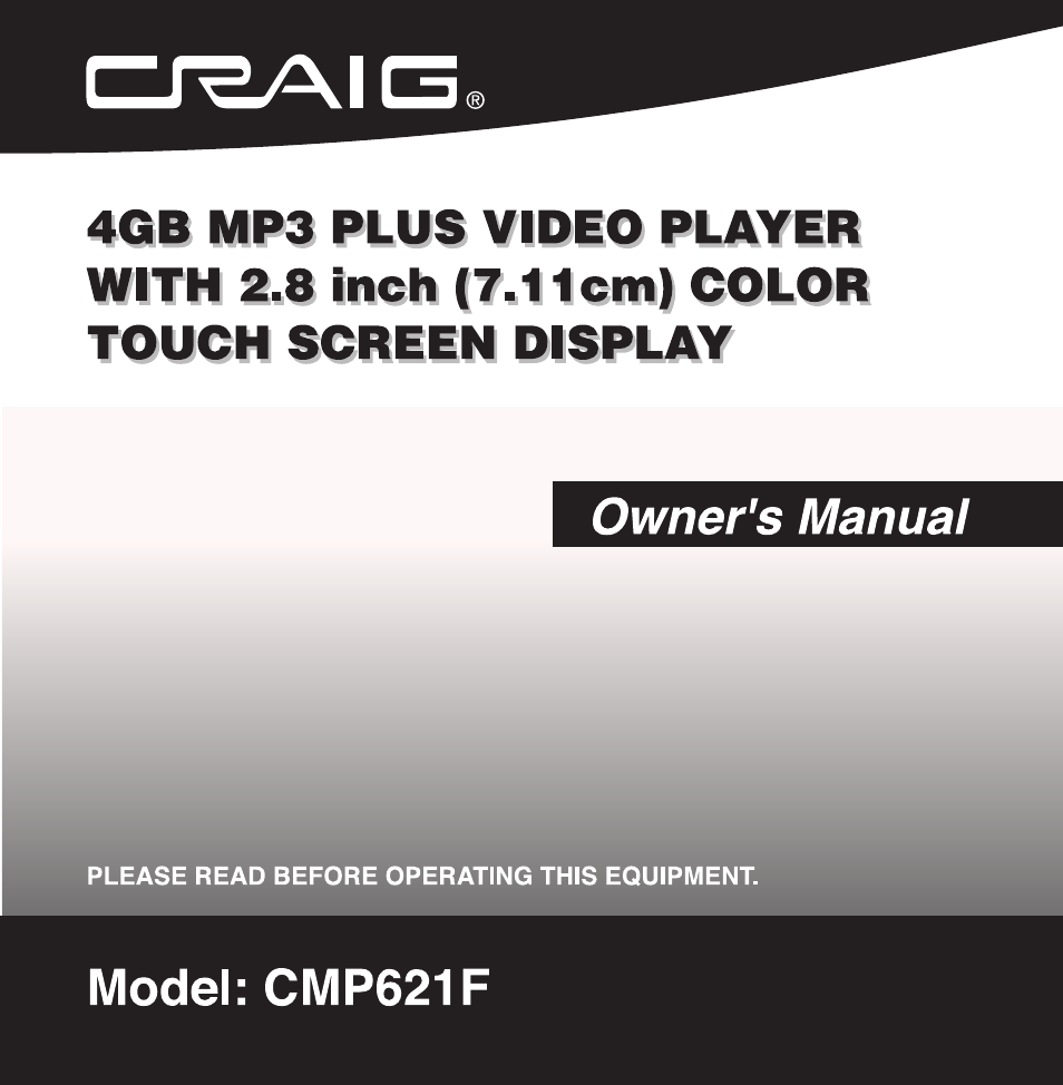 Craig CMP621F User Manual | 35 pages