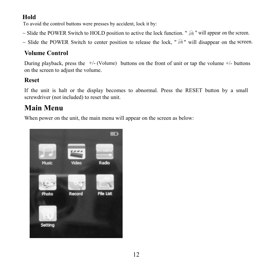 Main menu | Craig CMP621F User Manual | Page 13 / 35