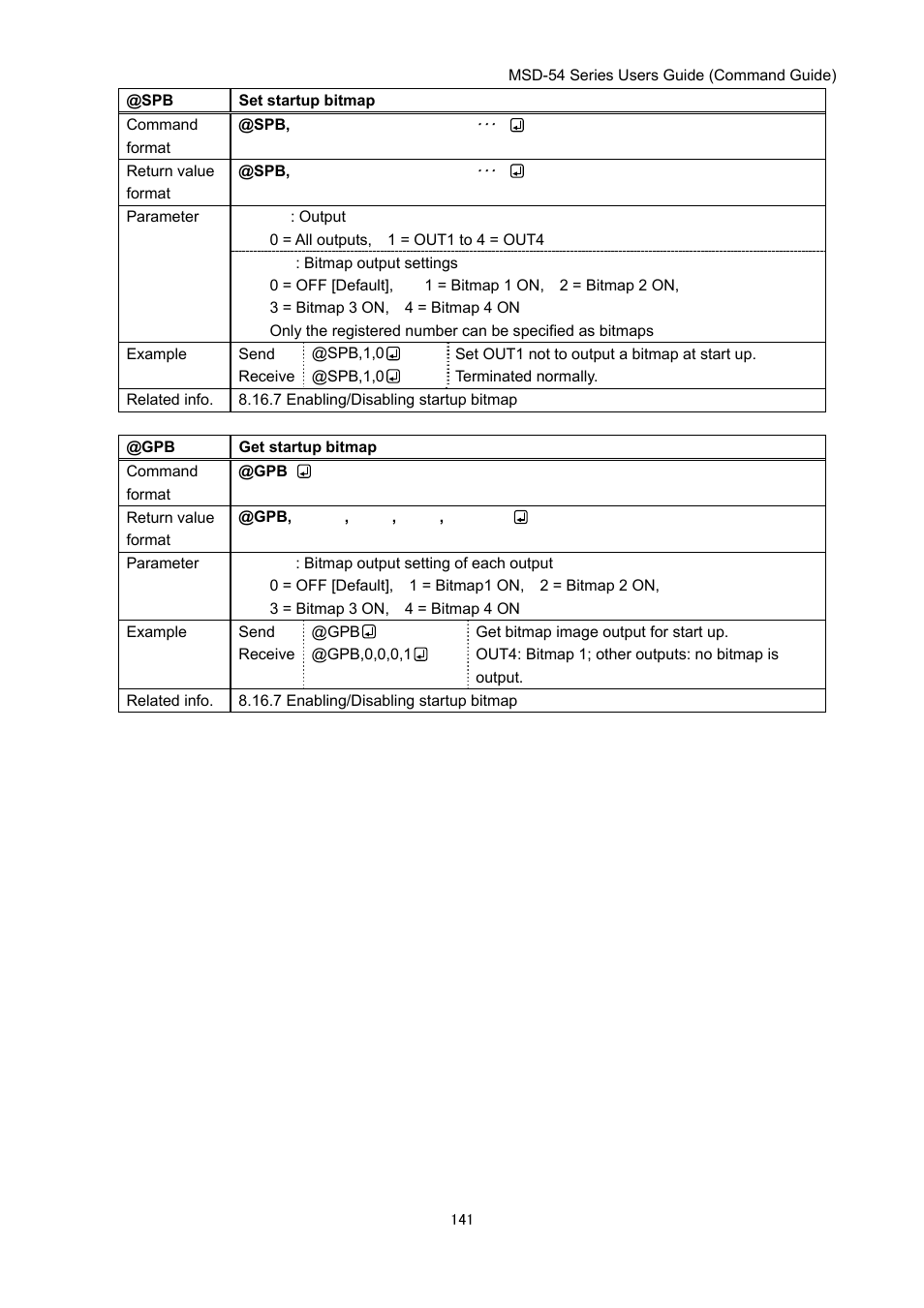 IDK MSD-54 Series Command Guide User Manual | Page 141 / 153
