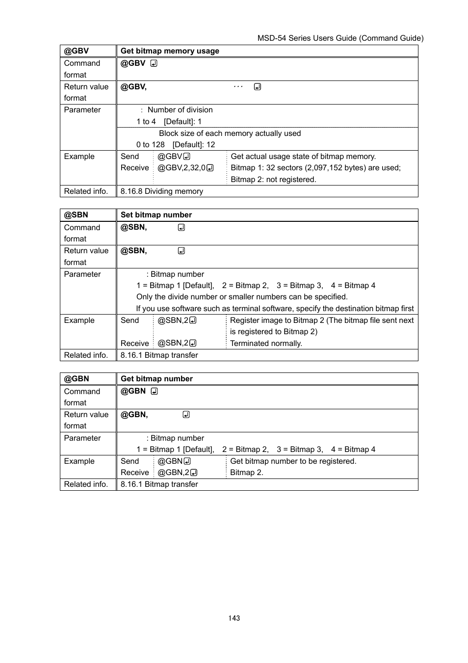 IDK MSD-54 Series Command Guide User Manual | Page 143 / 153