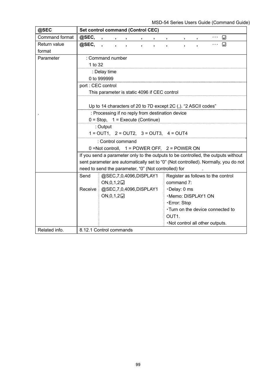 IDK MSD-54 Series Command Guide User Manual | Page 99 / 153