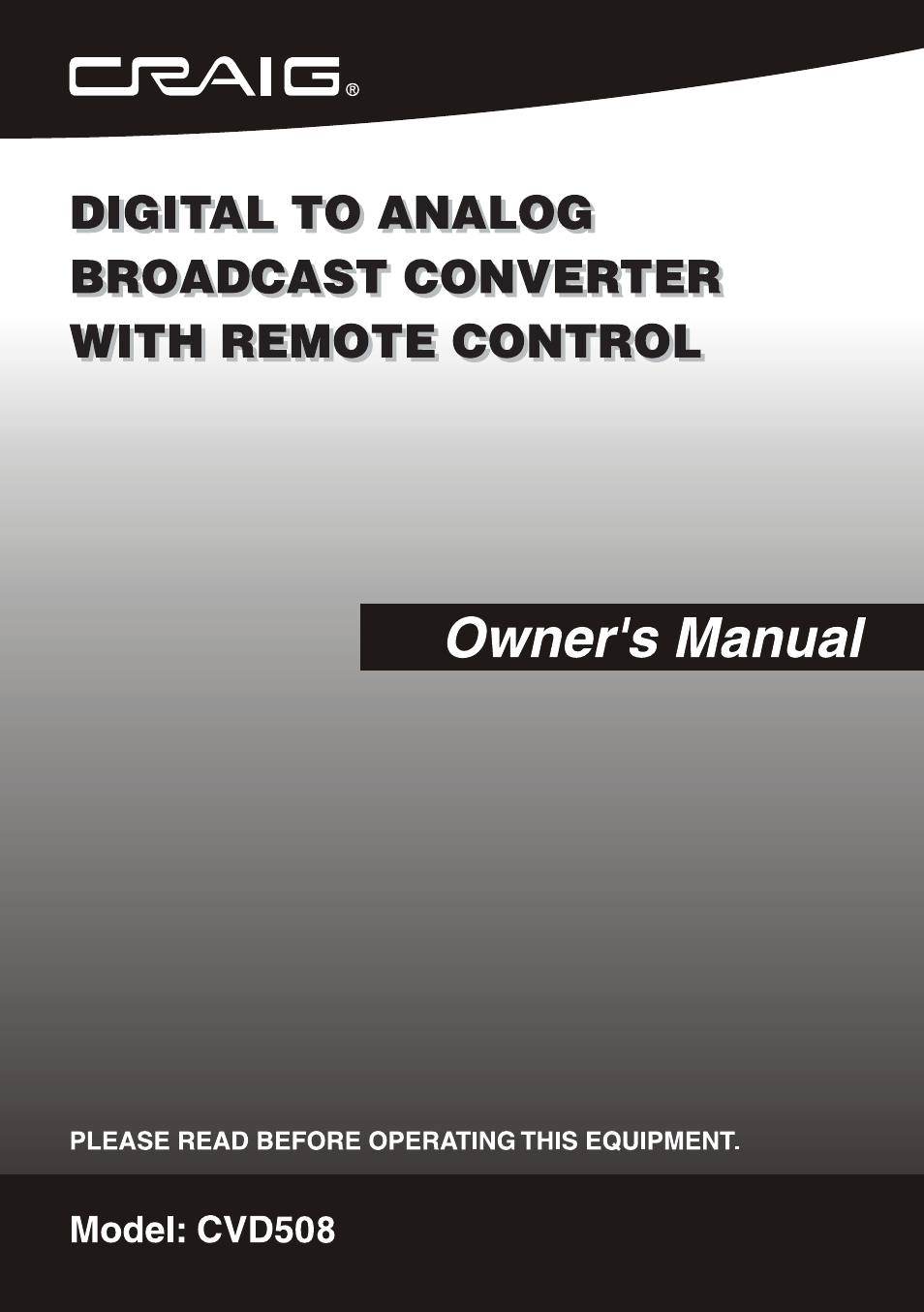 Craig CVD508 User Manual | 32 pages